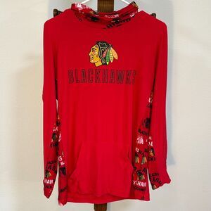 Concepts Sport Chicago Blackhawks NHL Hoodie Long Sleeve Shirt Women’s M Red